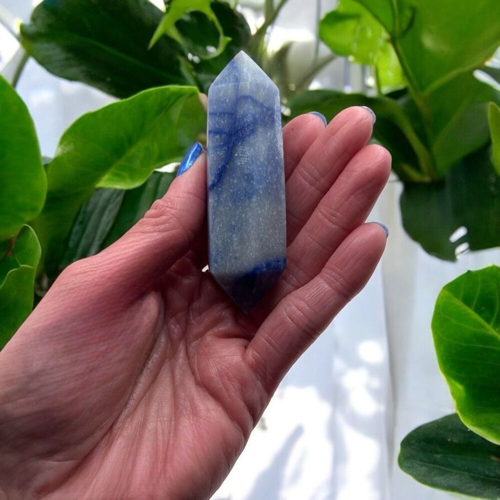 Blue Aventurine Double‎ Terminated Meditation  Wand - Picture 2 of 10